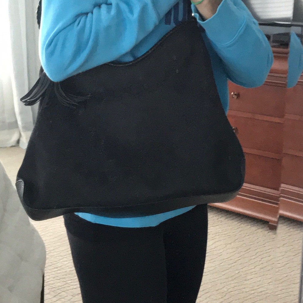 Gucci black logo hobo bag